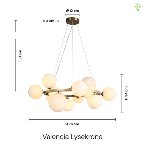 Valencia Lysekrone Messing/Opal