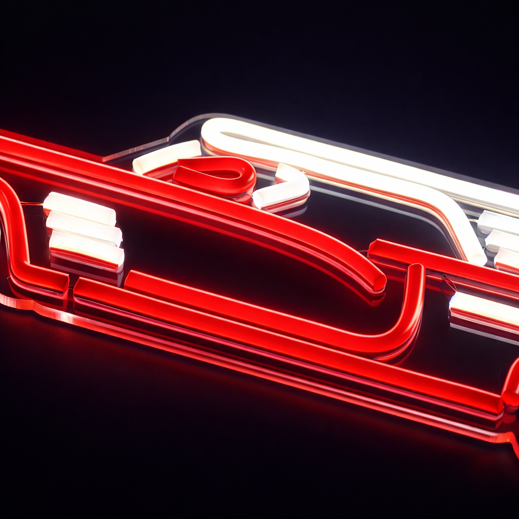 Vintage bil neon vägglampa