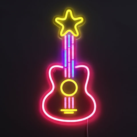 Lightish Guitar neon vägglampa