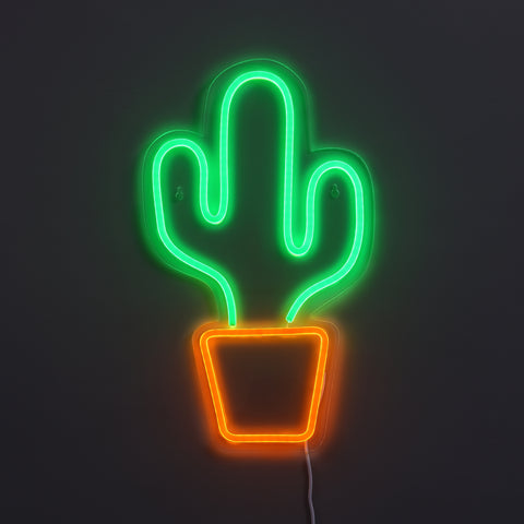 Lightish Cactus Neon Vägglampa
