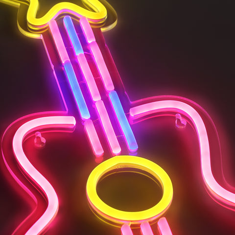 Lightish Guitar neon vägglampa