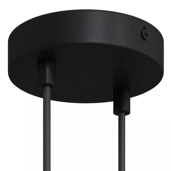 Tak Rosett För 2 Lampor Cylinder Ø12 Svart