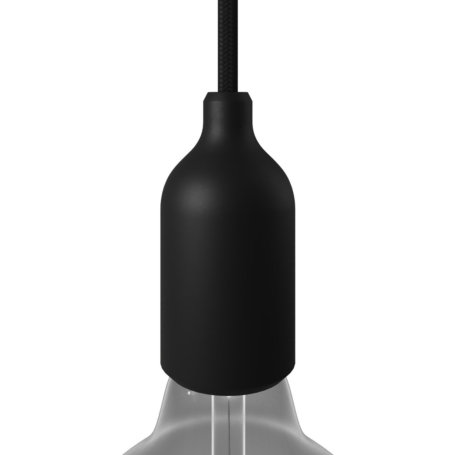 E27 Silikon Uttag Svart