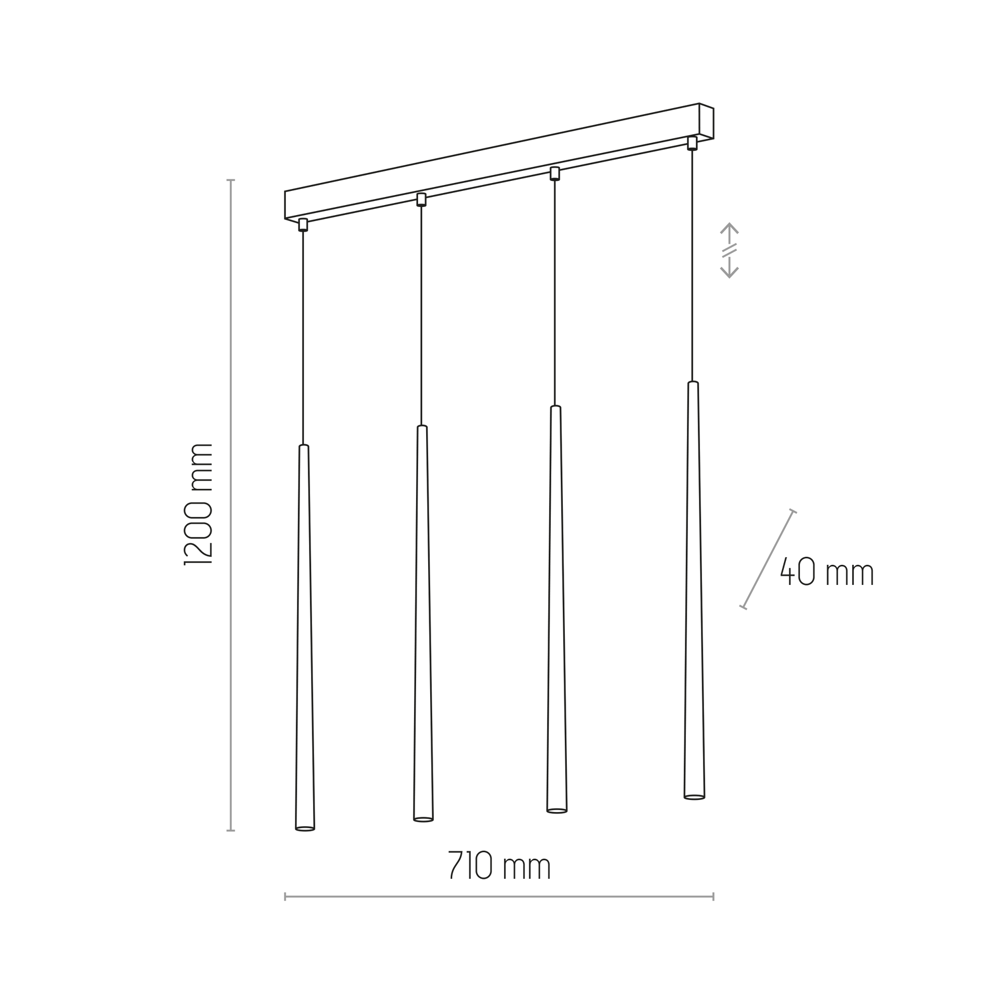 Piano 4 Multipendel Hvid