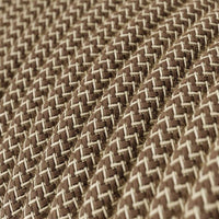 Stofledning Viskose Zig Zag Brun/Hvid