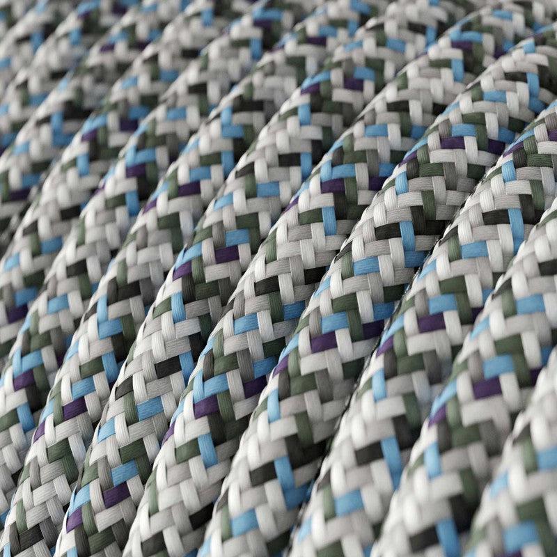Stofledning Viskose Pixel Blå Ice