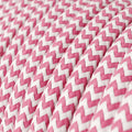 Stofledning Viskose Fuchsia/Hvid Stribet