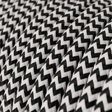 Stofledning Viskose Sort/Hvid Zig Zag