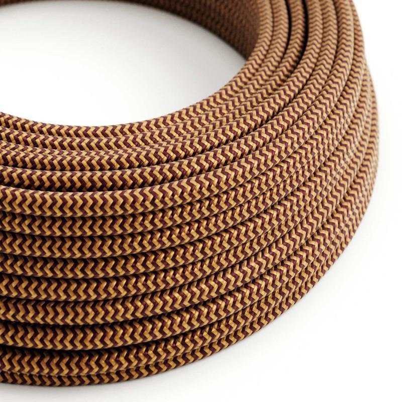 Stofledning Viskose Guld/Burgundy