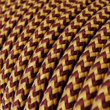 Stofledning Viskose Guld/Burgundy
