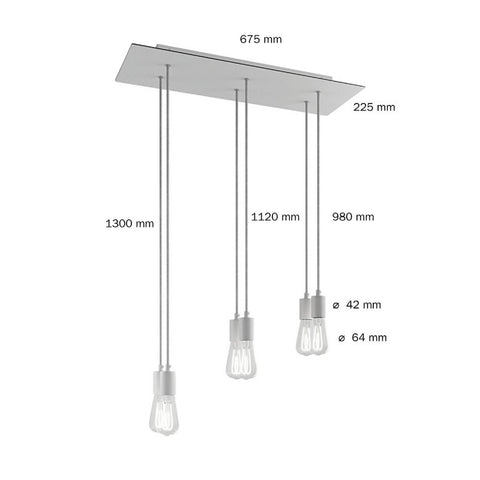 Cylinder 6-Light Klyngependel Kobber