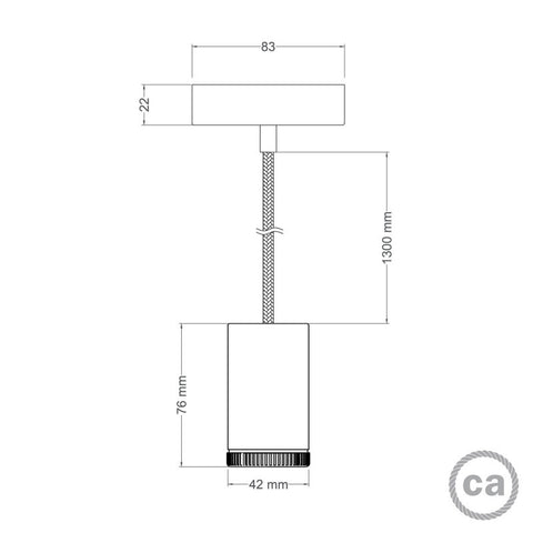 Mini Spotlight GU1d0 Single Pendel Messing